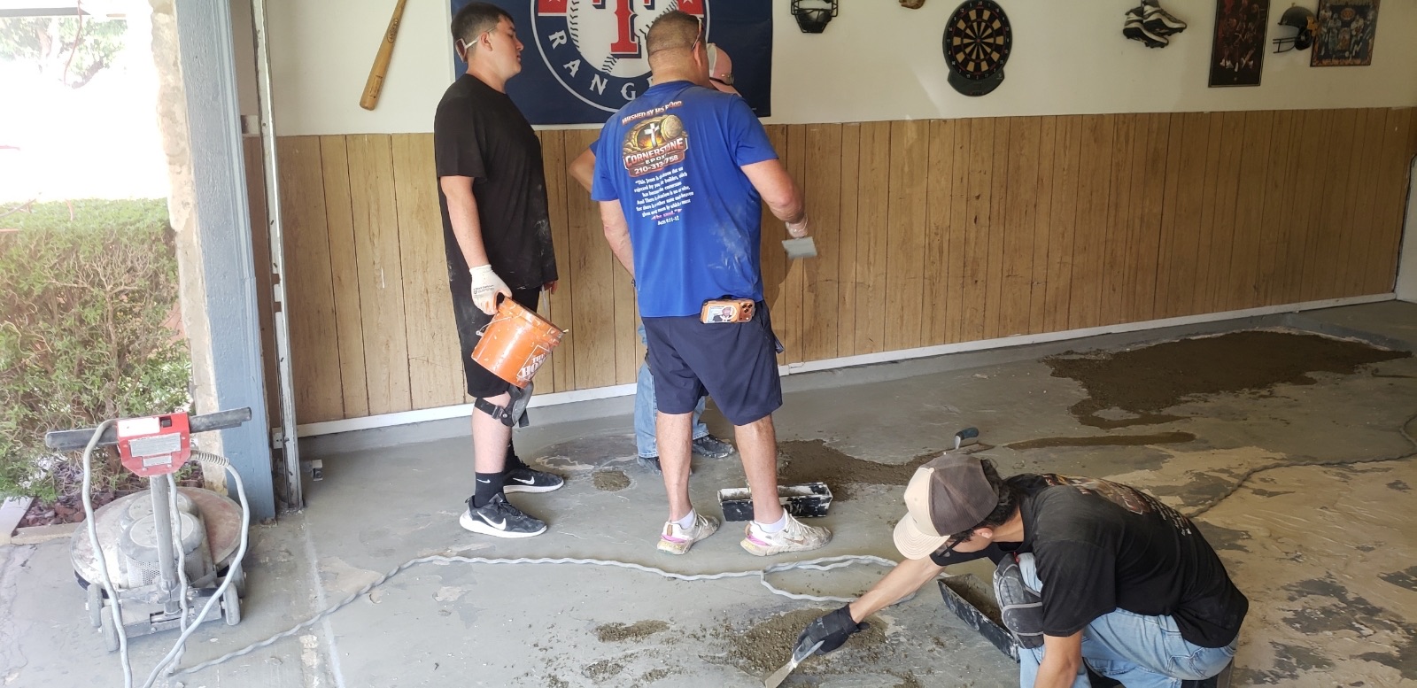 Filling cracks and joints during concrete prep