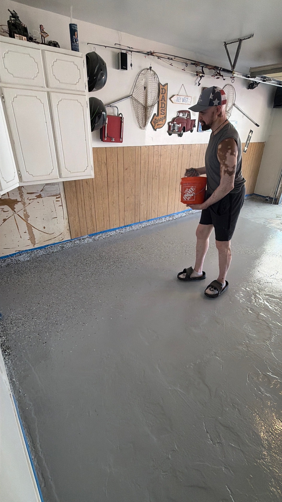 Cornerstone Epoxy installing a residential garage floor