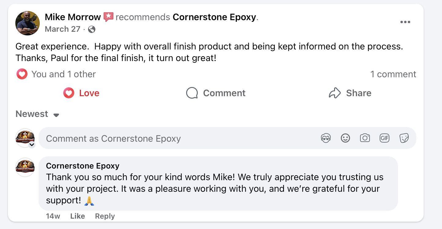 Facebook review from Mike Morrow